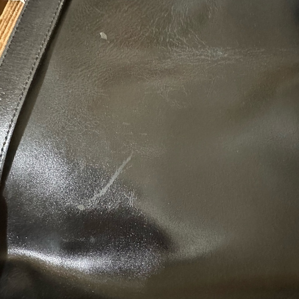 Longchamp Black Leather Shoulder Bag Minimalist Classic Tote Purse - Picture 8 of 13